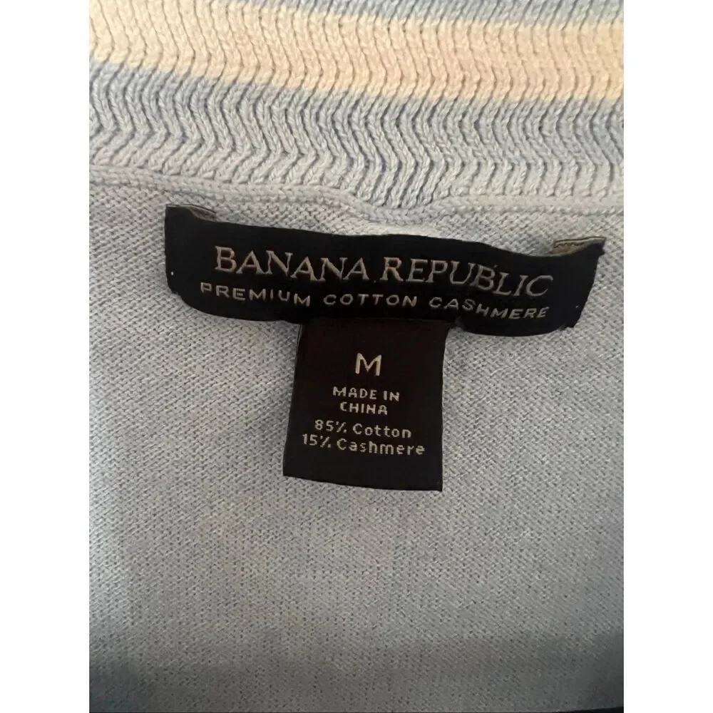 Banana Republic cashmere blend quarter zip blue sz M